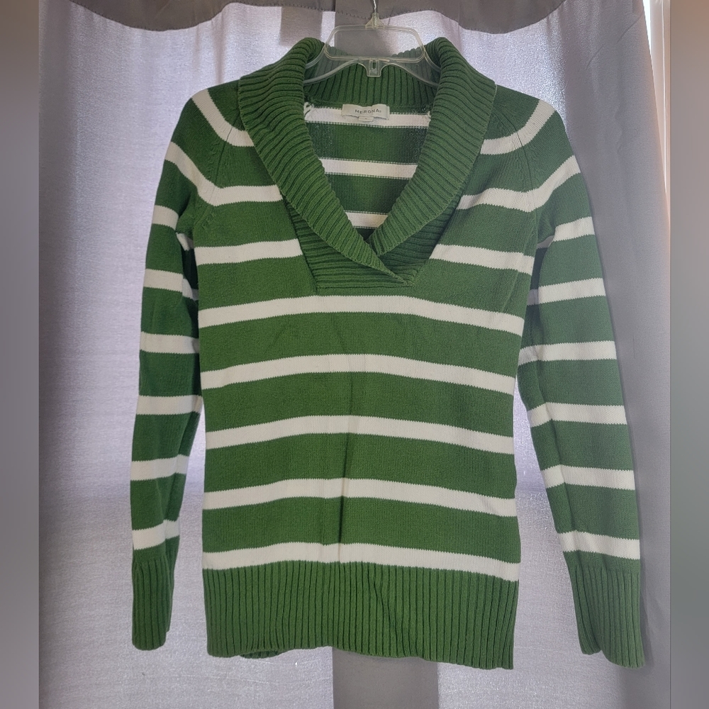 Merona Green Striped Sweater